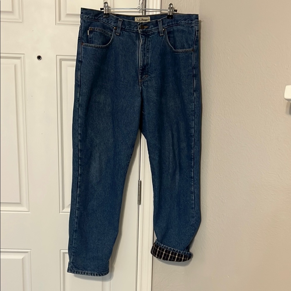 Blue Denim Fleece lined LL Bean Jeans